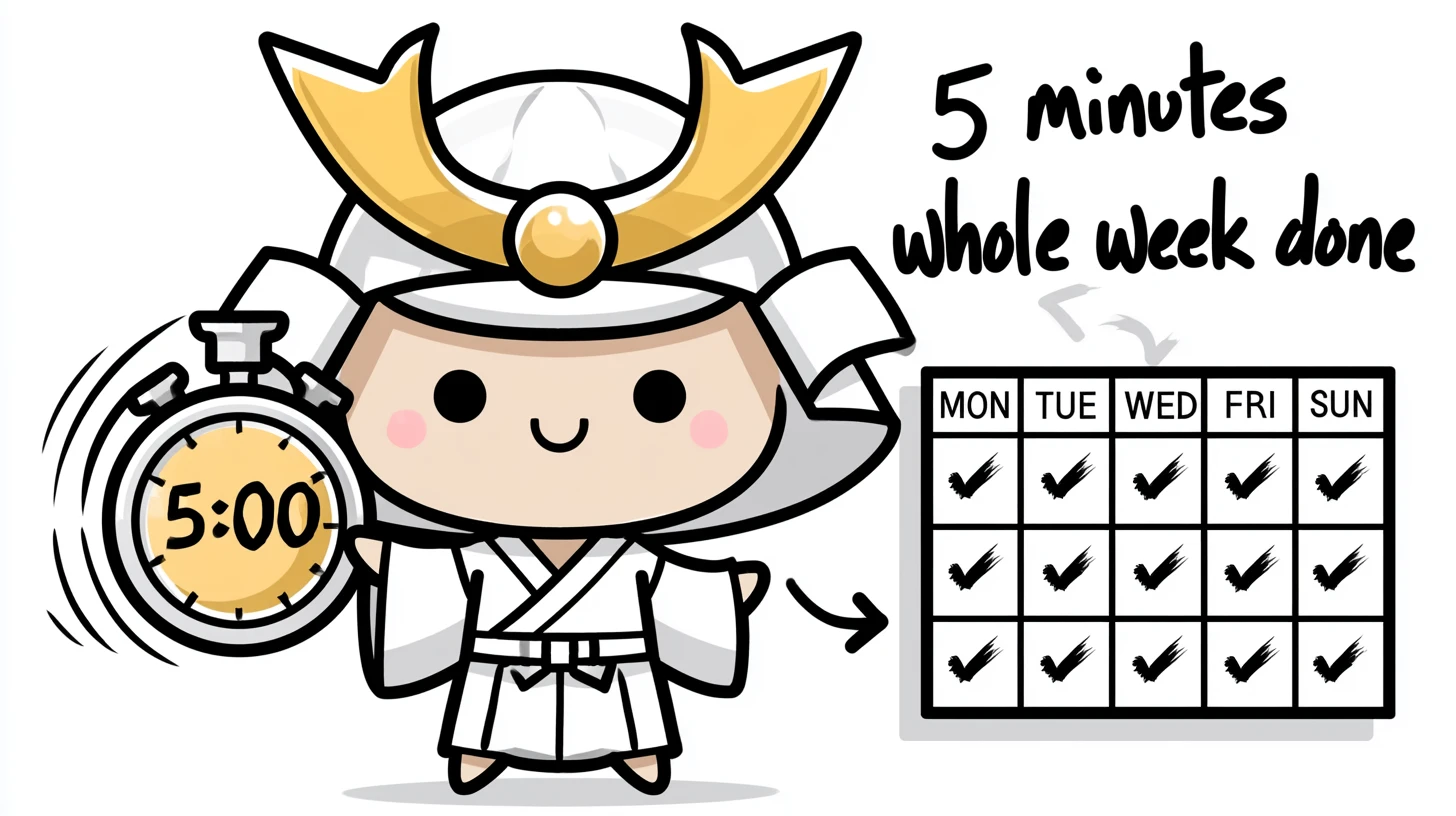 Samurai showing it takes only 5 minutes to plan a whole week