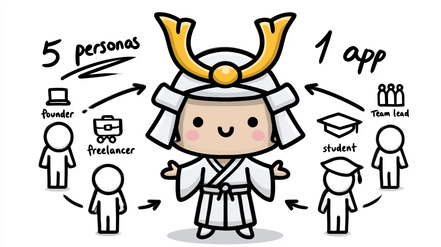 Samurai surrounded by user personas